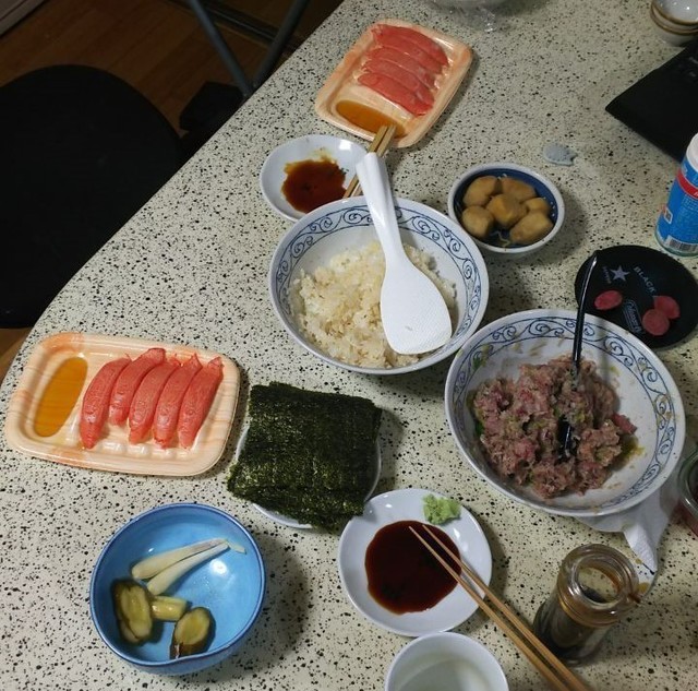 1231 晩飯 手巻き.jpg
